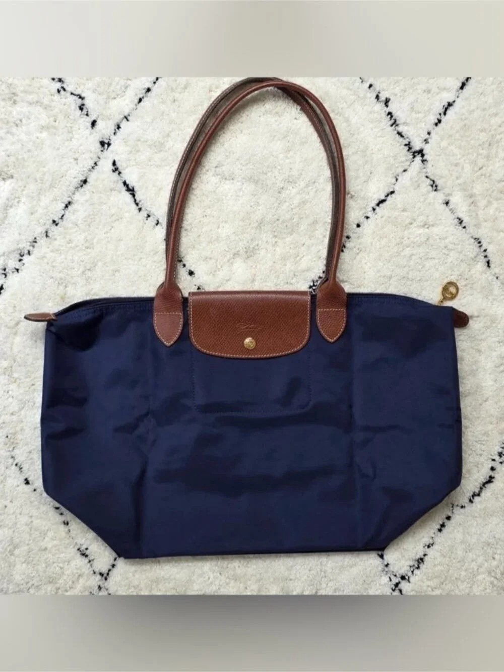 Longchamp Navy Blue Medium Tote Bag - Picture 2 of 6